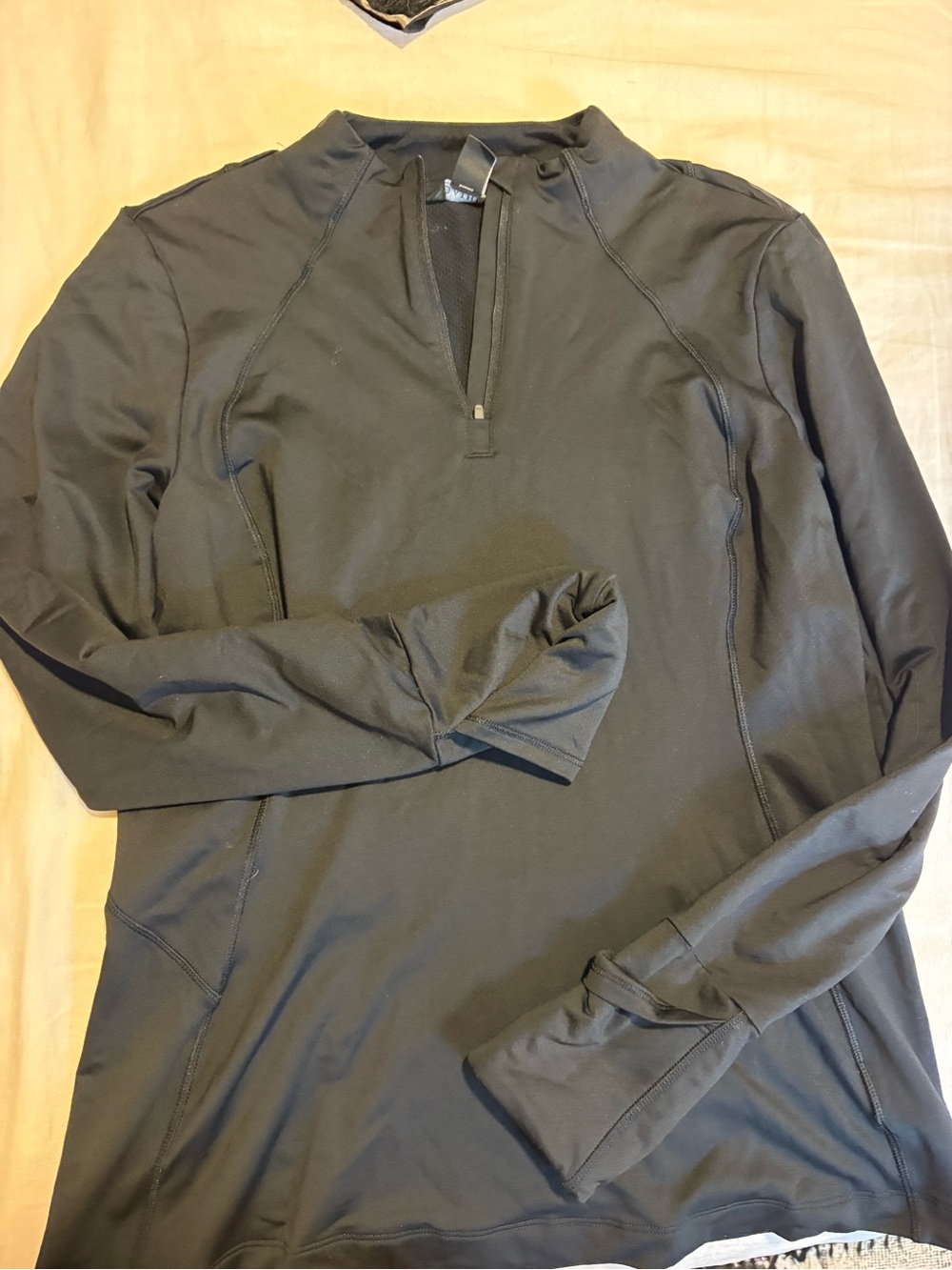 Athleta Black Long Sleeve Quarter-Zip Pullover